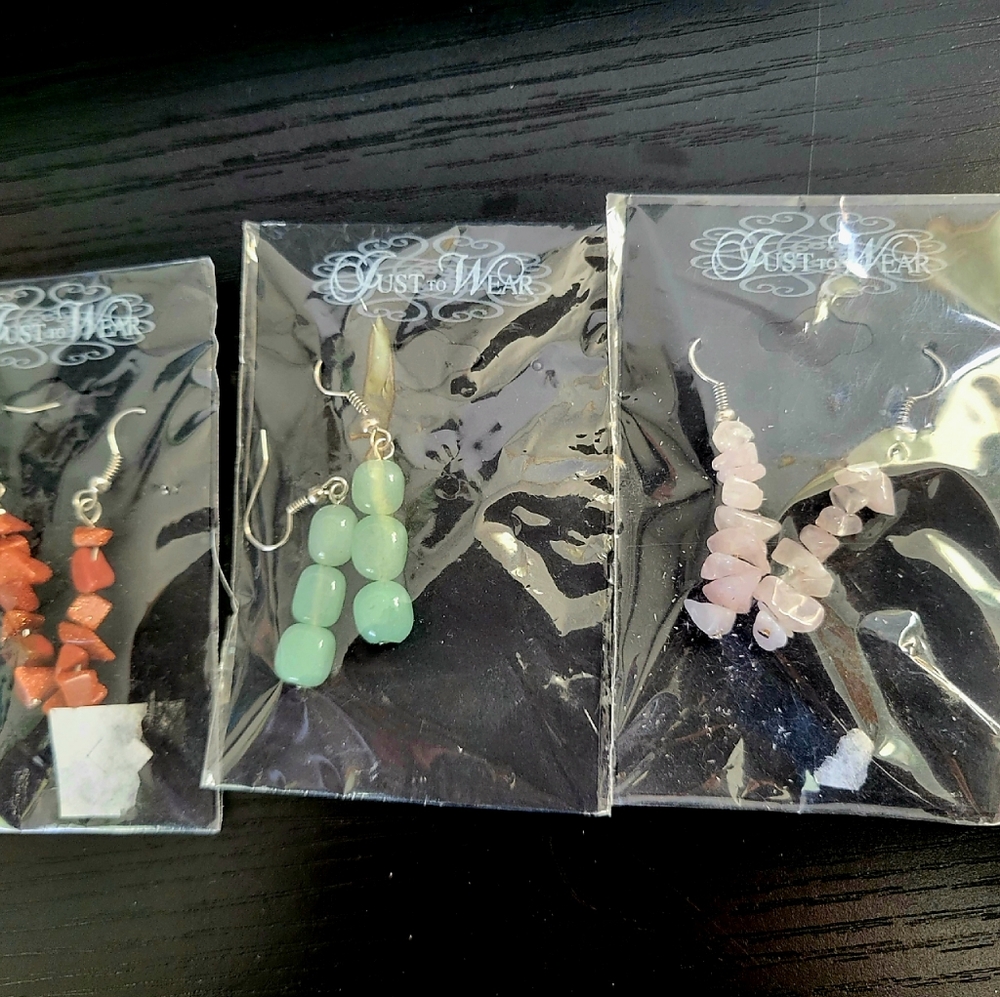 3 sets of Just to Wear Beaded earrings